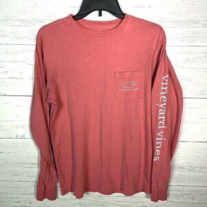 Vineyard Vines Pink Long Sleeve Pocket Tee Shirt Mens Size XS
